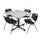 Kobe Kobe Square Table & Chair Set, Wood, Metal, Plastic Top, Maple TKB4848PL47BK - alternate 1